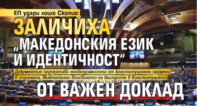 ЕП удари лошо Скопие: Заличиха „македонския език и идентичност“ от важен доклад