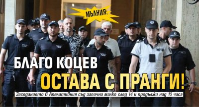 МЪЛНИЯ: Благо Коцев остава с пранги!