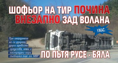 Ужас: Шофьор на ТИР почина внезапно зад волана по пътя Русе - Бяла