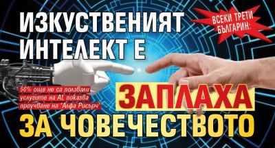 Всеки трети българин: Изкуственият интелект е заплаха за човечеството
