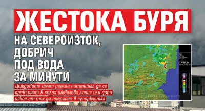 Жестока буря на Североизток, Добрич под вода за минути (СНИМКИ)