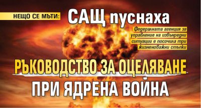 НЕЩО СЕ МЪТИ: САЩ пуснаха ръководство за оцеляване при ядрена война