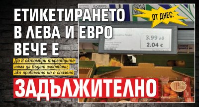 От днес: Етикетирането в лева и евро вече е задължително 