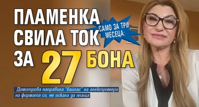 Само за три месеца: Пламенка свила ток за 27 бона