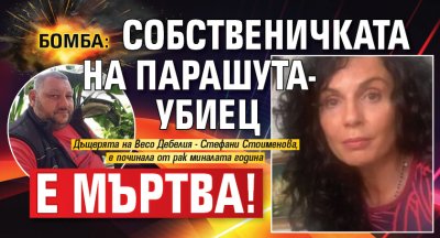 БОМБА: Собственичката на парашута-убиец е мъртва!