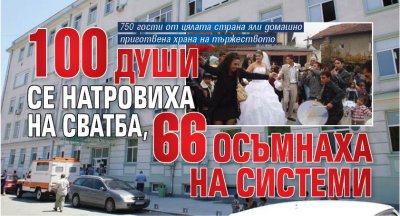 100 души се натровиха на сватба, 66 осъмнаха на системи 