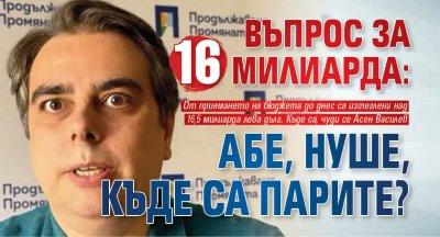 Въпрос за 16 милиарда: Абе, Нуше, къде са парите?