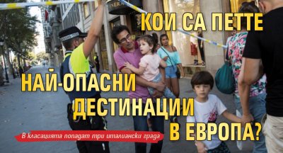 Кои са петте най-опасни дестинации в Европа?