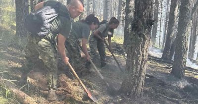 Трети ден военни помагат в гасенето на огъня в Рила