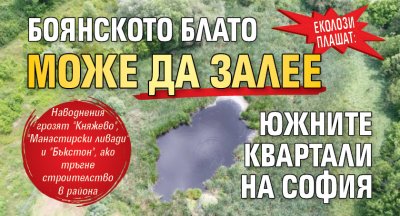 Еколози плашат: Боянското блато може да залее южните квартали на София