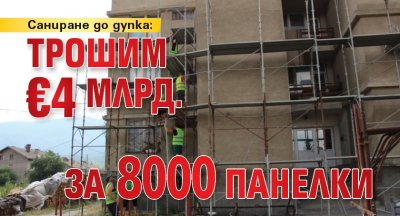 Саниране до дупка: Трошим €4 млрд. за 8000 панелки