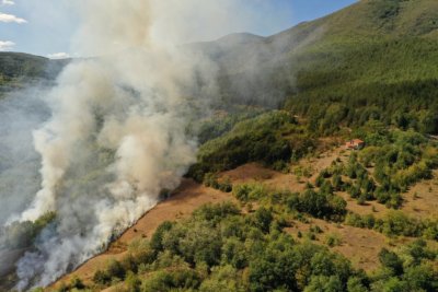 Огнеборците потушиха големия пожар край Горнослав