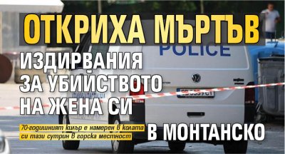 Откриха мъртъв издирвания за убийството на жена си в Монтанско