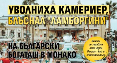 Уволниха камериер, блъснал "Ламборгини" на български богаташ в Монако