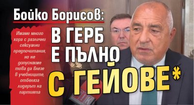 Бойко Борисов: В ГЕРБ е пълно с гейове*
