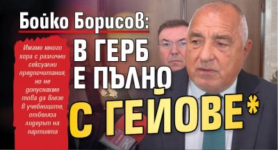 Бойко Борисов: В ГЕРБ е пълно с гейове*