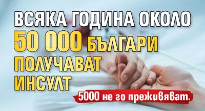 Всяка година около 50 000 българи получават инсулт