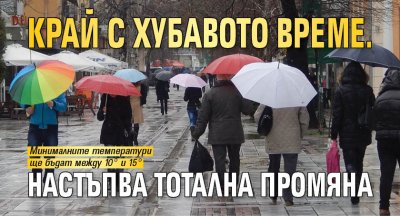 Край с хубавото време. Настъпва тотална промяна