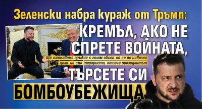 Зеленски набра кураж от Тръмп: Кремъл, ако не спрете войната, търсете си бомбоубежища