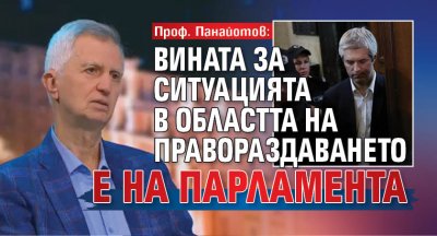 Проф. Панайотов: Вината за ситуацията в областта на правораздаването е на парламента