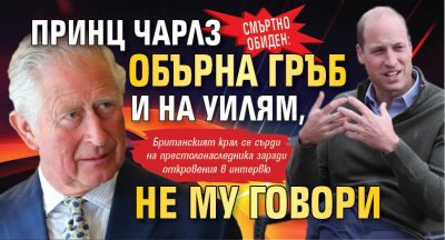 Смъртно обиден: Принц Чарлз обърна гръб и на Уилям, не му говори 