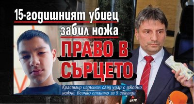 15-годишният убиец забил ножа право в сърцето 