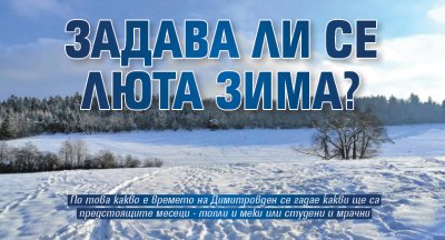 Задава ли се люта зима?