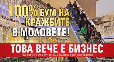 100% бум на кражбите в моловете! Това вече е бизнес
