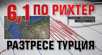 6,1 по Рихтер разтресе Турция