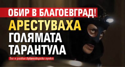 Обир в Благоевград! Арестуваха Голямата Тарантула