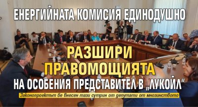 Енергийната комисия единодушно разшири правомощията на особения представител в „Лукойл“