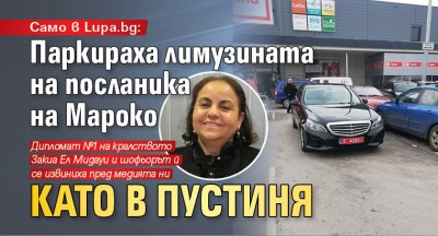 Само в Lupa.bg: Паркираха лимузината на посланика на Мароко като в пустиня