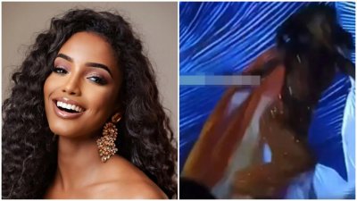 За малко да падне! Мис Ямайка се сгромоляса от сцената на „Мис Вселена”