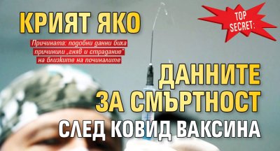 TOP SECRET: Крият яко данните за смъртност след ковид ваксина