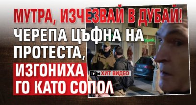 ХИТ ВИДЕО: Мутра, изчезвай в Дубай! Черепа цъфна на протеста, изгониха го като сопол