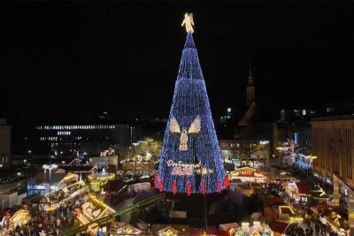45-метрова коледна елха грейна в Дортмунд