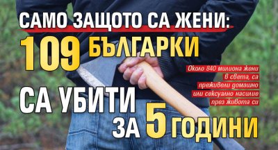 Само защото са жени: 109 българки са убити за 5 години