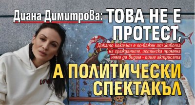 Диана Димитрова: Това не е протест, а политически спектакъл