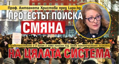 Проф. Антоанета Христова пред Lupa.bg: Протестът поиска смяна на цялата система