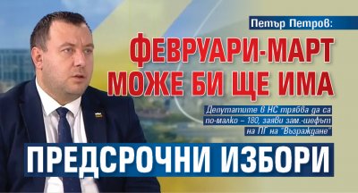 Петър Петров: Февруари-март може би ще има предсрочни избори
