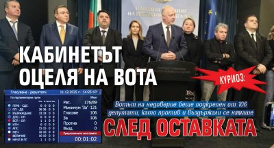 Куриоз: Кабинетът оцеля на вота след оставката 