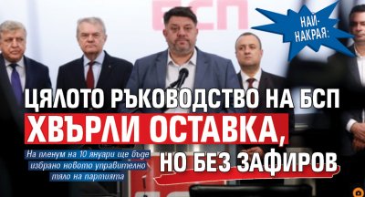 Най-накрая: Цялото ръководство на БСП хвърли оставка, но без Зафиров 
