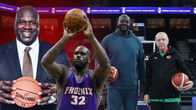 Ердоган игра баскетбол с бившата звезда от НБА Шакил ОНийл в Истанбул