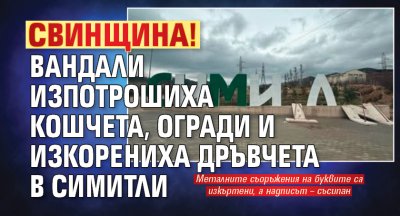 Свинщина! Вандали изпотрошиха кошчета, огради и изкорениха дръвчета в Симитли