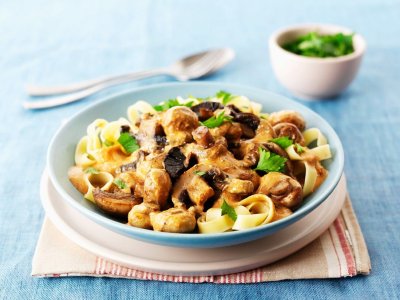 Продукти500 г говеждо телешко филе400 г паста по избор1 шалот