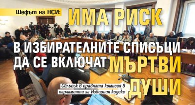 Шефът на НСИ: Има риск в избирателните списъци да се включат мъртви души
