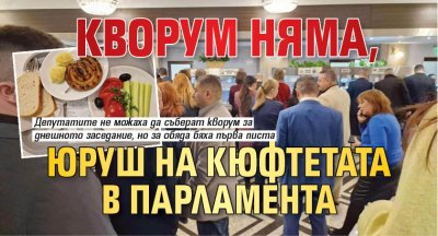 Кворум няма, юруш на кюфтетата в парламента