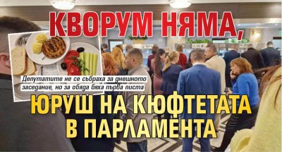 Кворум няма, юруш на кюфтетата в парламента