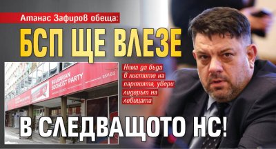 Атанас Зафиров обеща: БСП ще влезе в следващото НС!