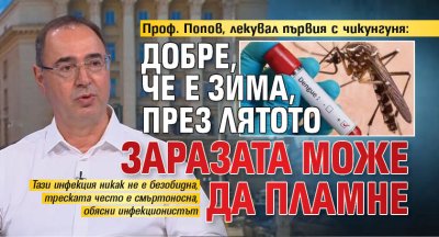 Проф. Попов, лекувал първия с чикунгуня: Добре, че е зима, през лятото заразата може да пламне 